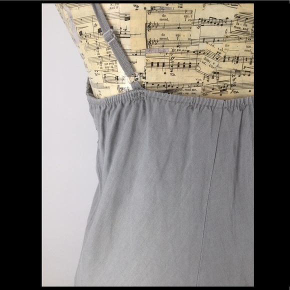 Tempo Paris 100% Linen Small Gray Summer Dress - Picture 8 of 10